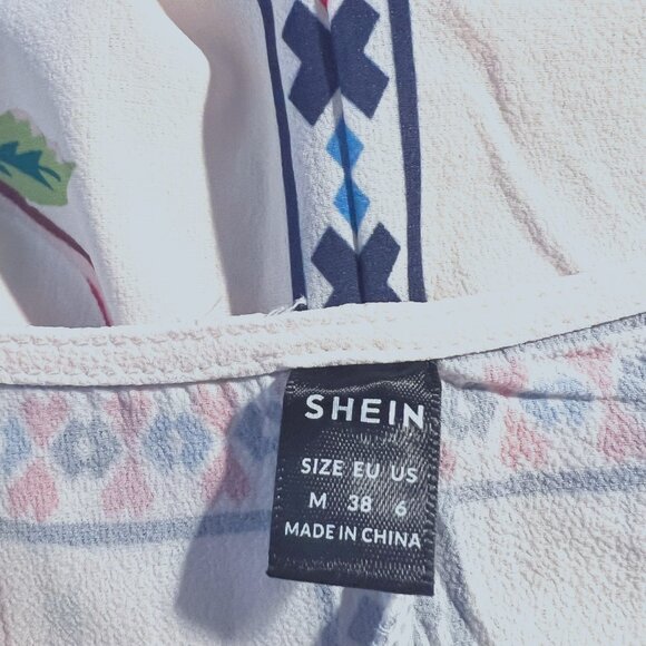 SHEIN Women's Cropped Elastic Flowy Floral Cross Over Front Size Med-Multi Col - Picture 15 of 16